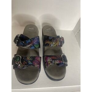 DANSKO Strap Sophie 2 Rainbow Mosaic Buckled Sandals Size EU 37 - US 6.5